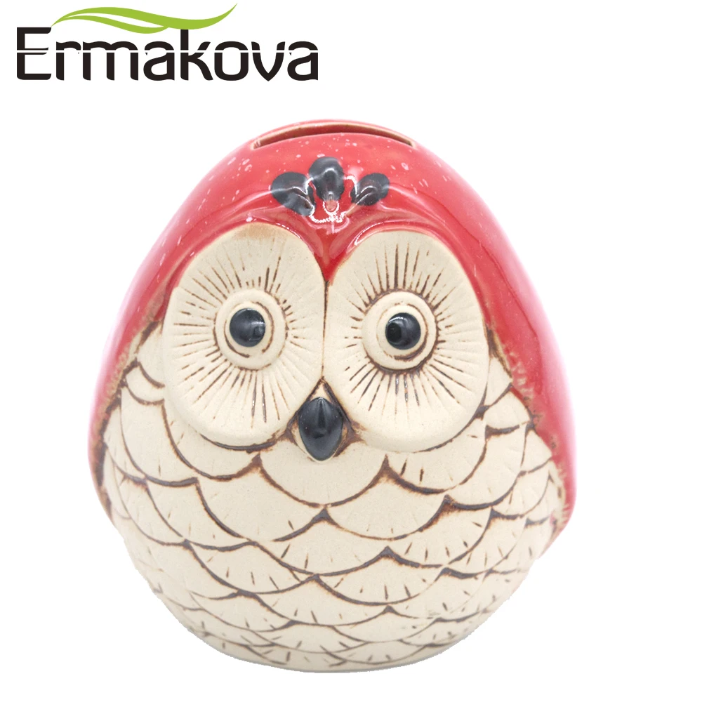 Европейская керамическая копилка ERMAKOVA в виде совы Копилка животного фарфоровая