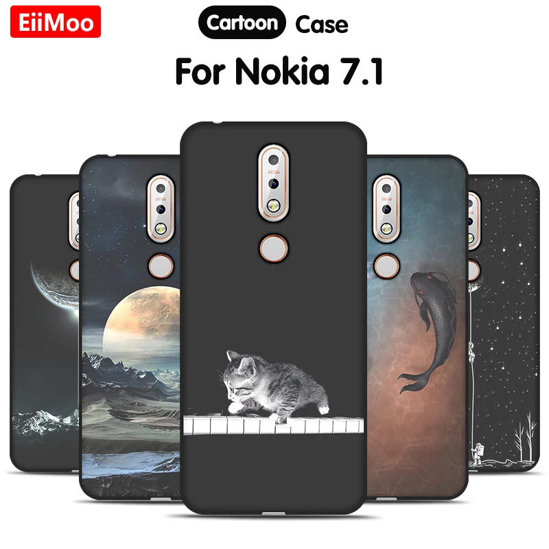Чехол для телефона EiiMoo Nokia 7 1 силиконовый чехол задняя крышка с милым мультяшным