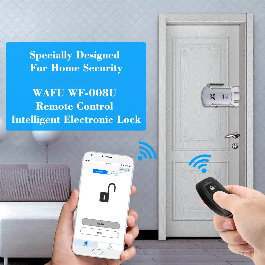 Умный электронный замок WAFU WF 008U с дистанционным управлением незаметный