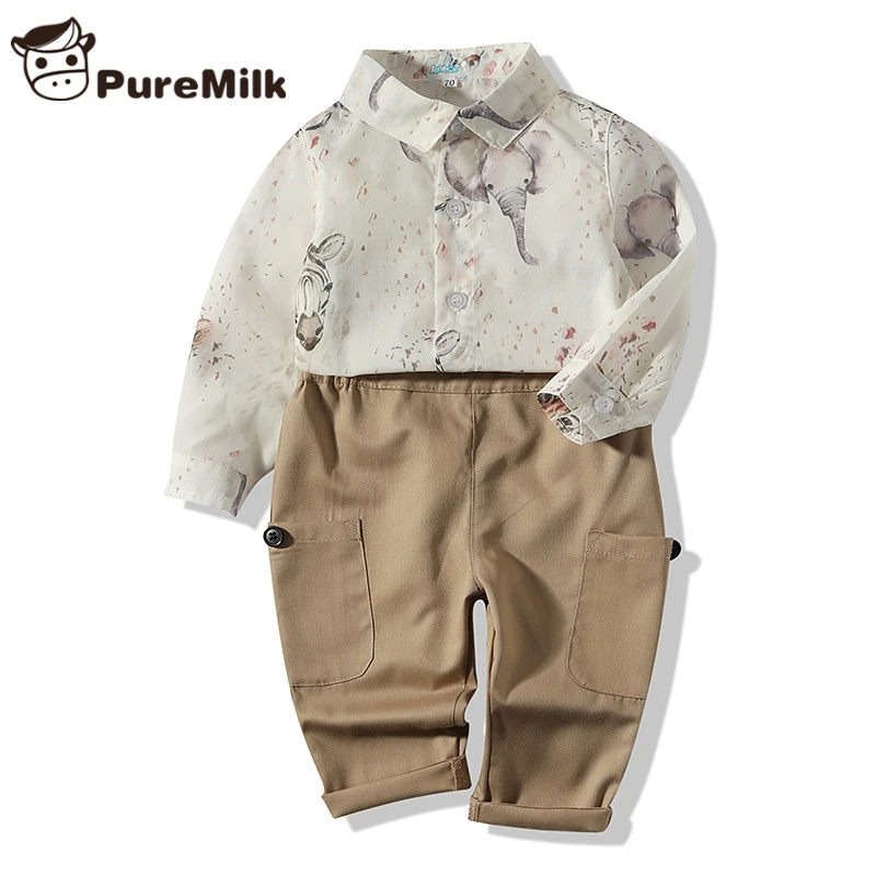 PureMilk/Одежда для маленьких мальчиков повседневная одежда новорожденных летняя