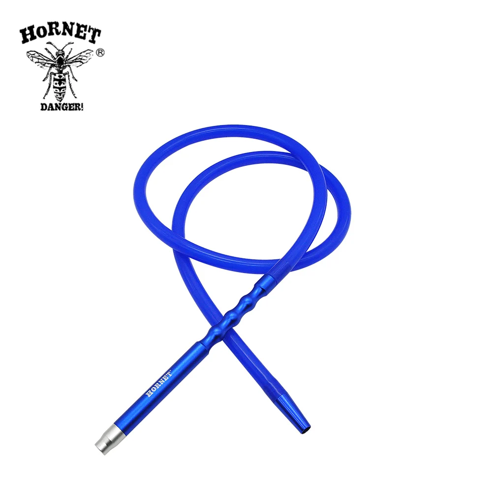 Blue-Hornet 1 шт. шланг для кальяна с алюминиевым стержнем 0,27 м/силиконовый шланг 1,5 м шланг для кальяна всего 1,8 м длина FDA Силикон - Цвет: Blue-Hornet