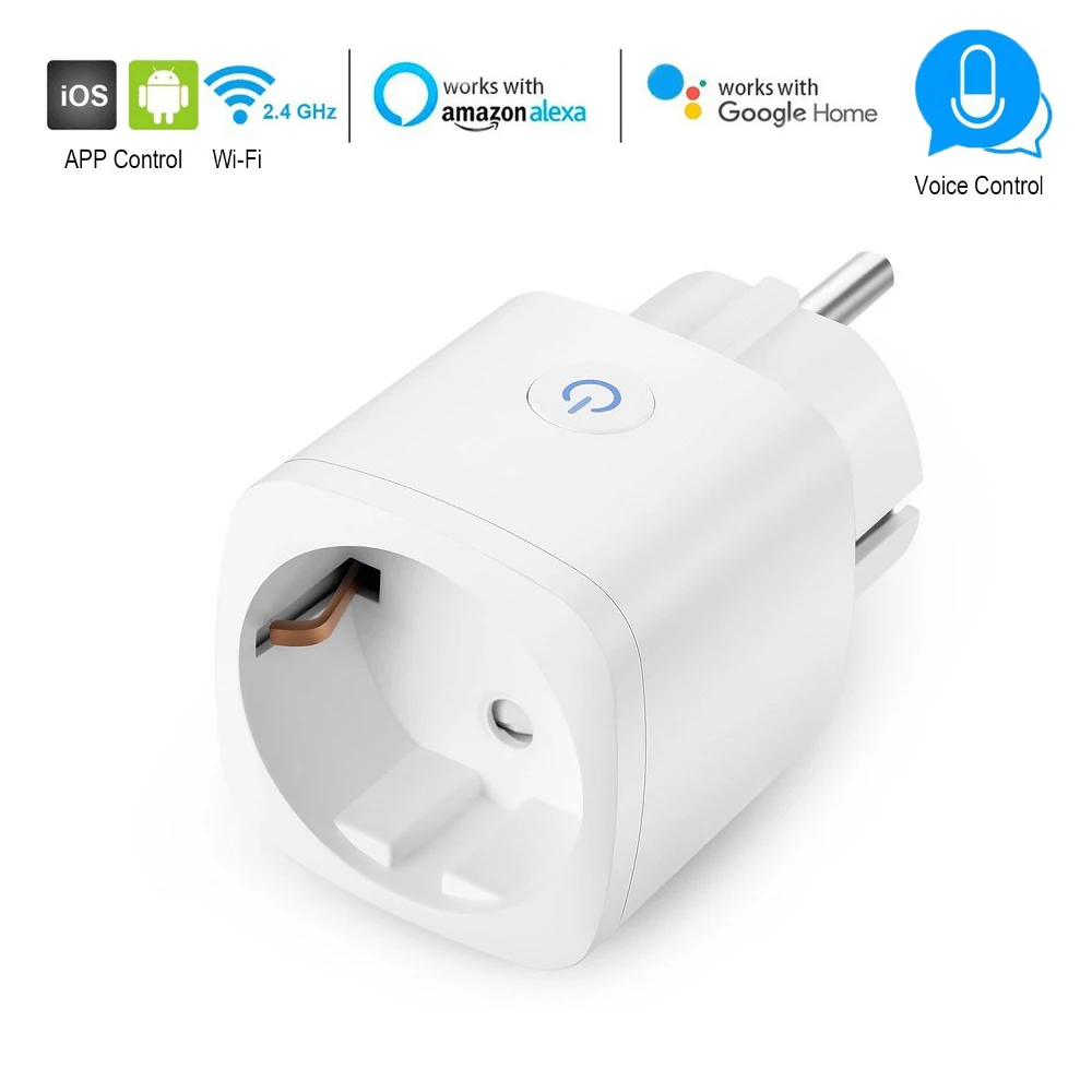 Умная розетка с Wi Fi управлением ЕС таймер 16А контроль энергии голосовое