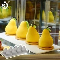 sj cake molds silicone pear shaped baking tray 8 cavity cakes for cake tools not stock mousse cake decorations moulds