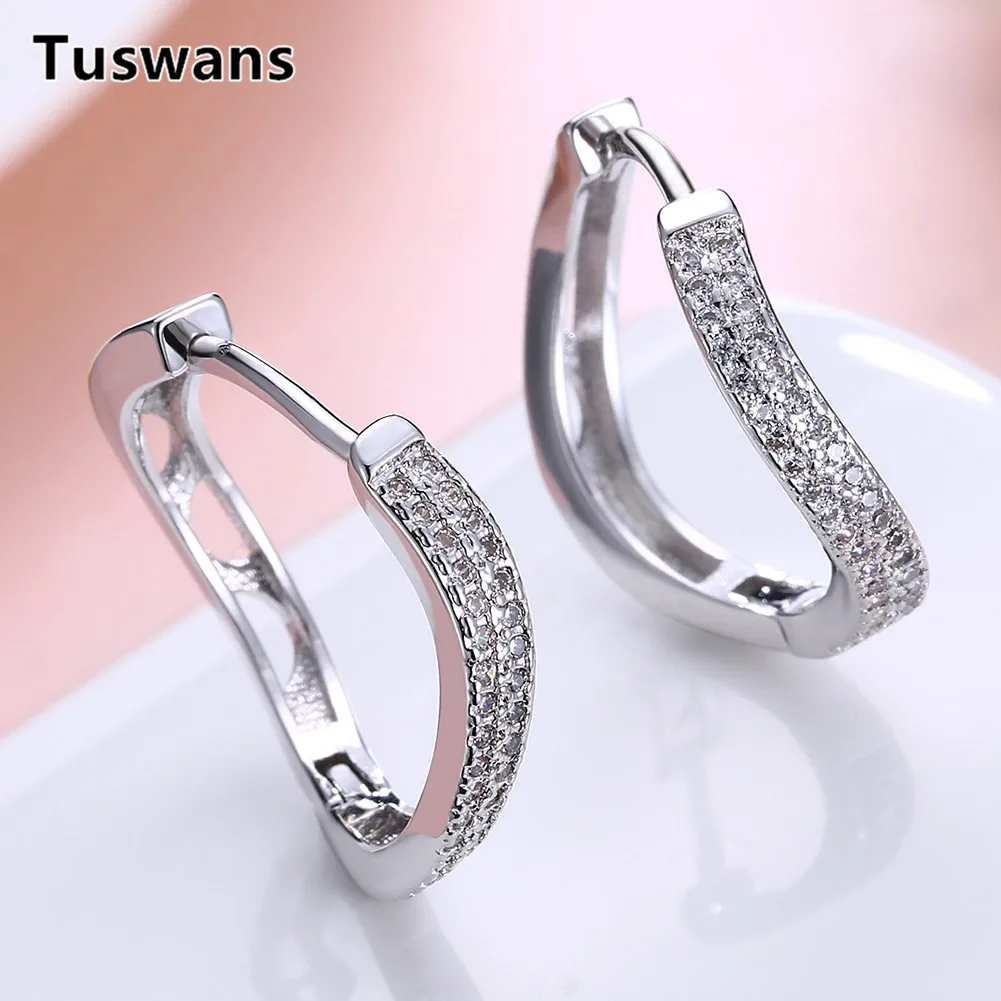 

Белые нестандартные круглые серьги-клипсы для женщин, инкрустированные микро кубическим цирконием, витые женские серьги, ювелирные издели...