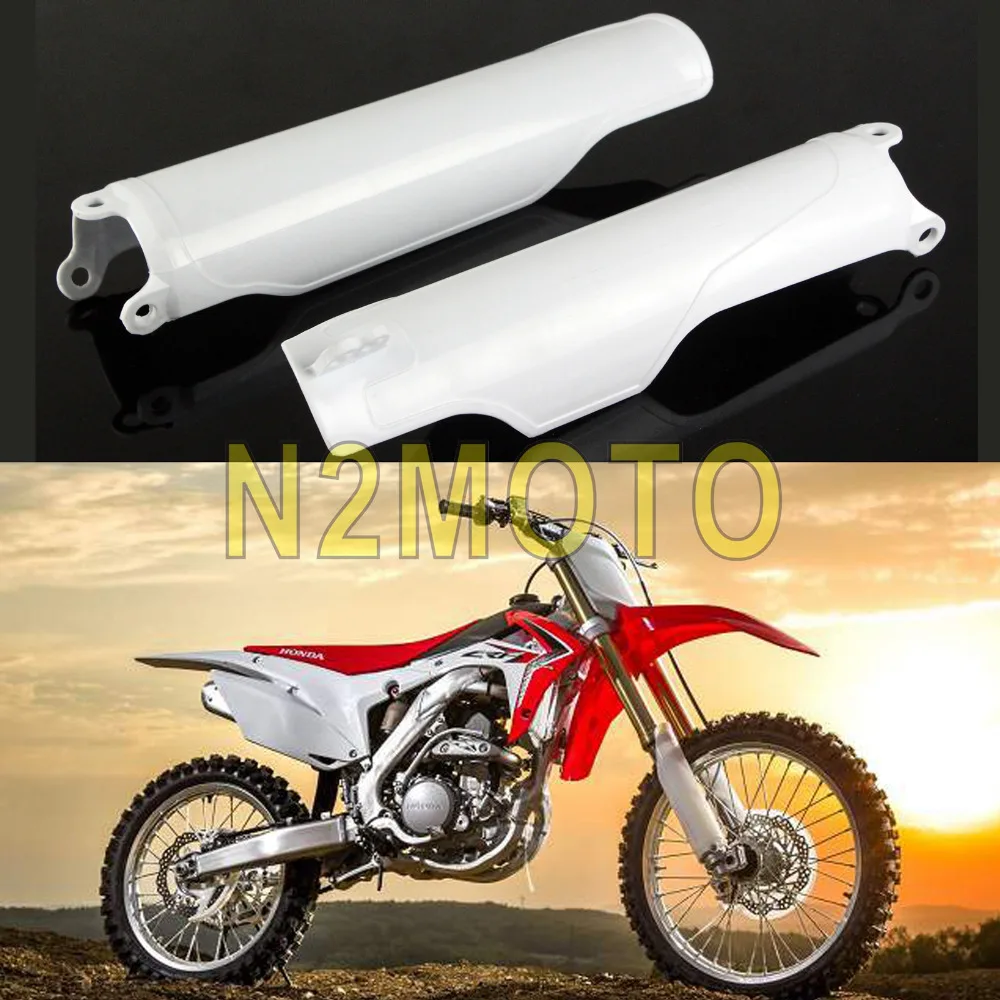 Белый Пластик вилка защита для HONDA CR125R CR250R CRF250R CRF450R CRF250X CRF450X вилка трубка протектор мотокросс