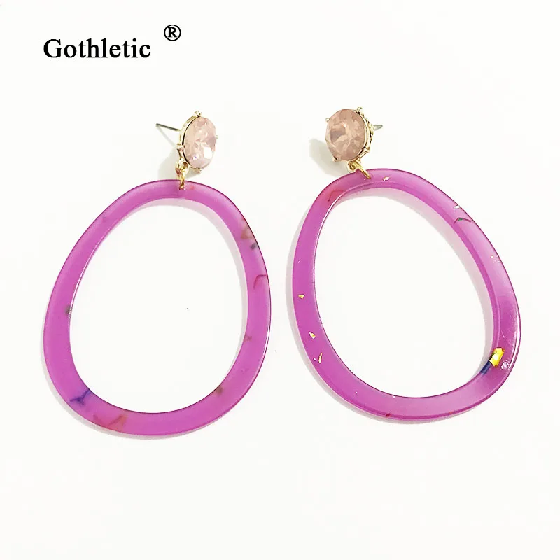 Женские серьги-капельки Gothletic Clear/розовый/фиолетовый серьги из смолы конфетти