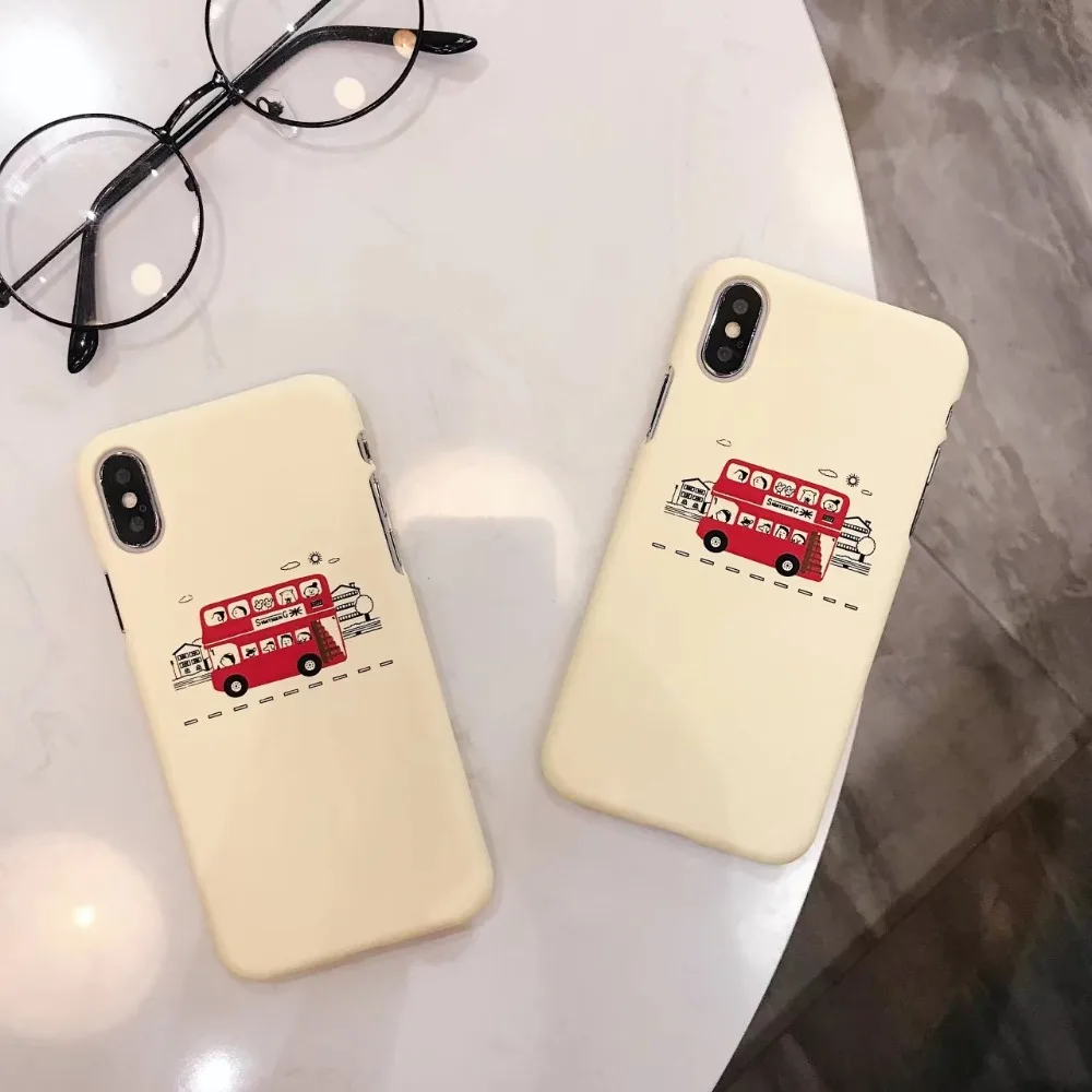 GABOOM Cartoon Bus Hard PC Phone Cases for iPhone 7 Case 6 6s 8 Plus X Half-wrapped Fashion Covers |