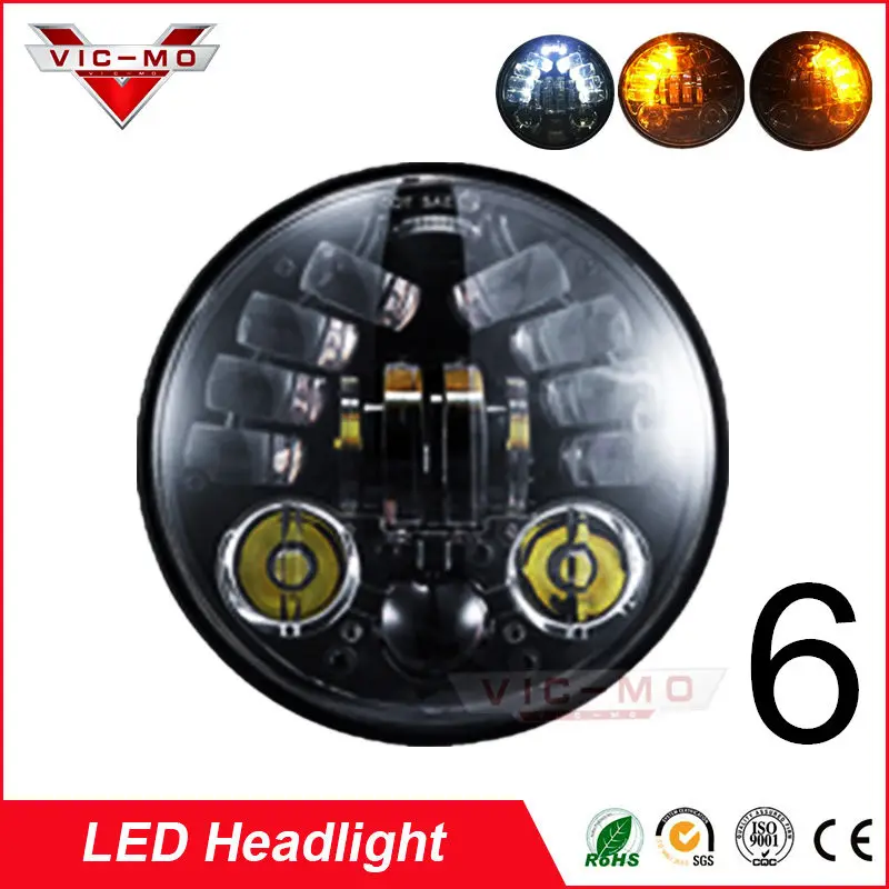 5-3/4-дюймовая круглая фара для Harley Daymaker Dyna Sportster 1200 48 883 с поворотным сигналом света, проекторным LED-фонарем дневного света.