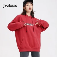 jvzkass 2019 new printed letter women loose comfortable thin shoulder jacket hooded bf wind sweatshirt z314