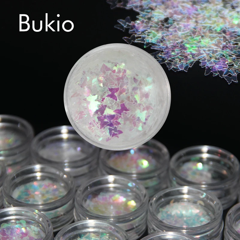 Bukio Art блестки Нерегулярные круглые радужные украшения для ногтей Гель-лак Цвет