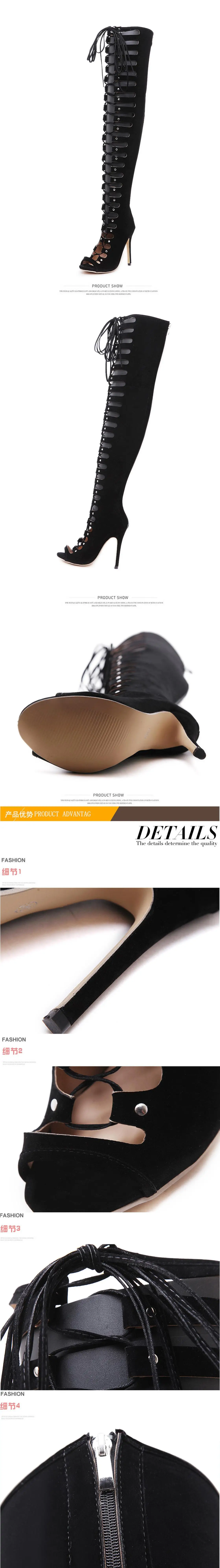LTARTA Lace High-heeled Shoes Roman Sandals Women's Shoes high heel boots Hollowing out Sexy Party Club Boots ZL-ZG938-80
