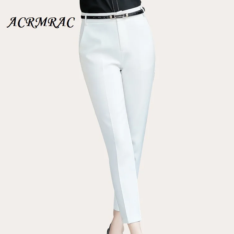 

ACRMRAC Women pants Slim Solid color OL Formal Women pants Women Suit pants