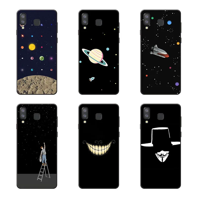 for samsung galaxy a8 star Case Silicon Black graffiti Painting Soft TPU Back Cover Phone cases |
