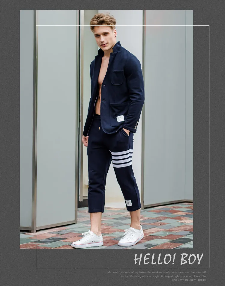 Модный брендовый Мужской Блейзер TB Tom, британский Повседневный костюм, приталенный мужской пиджак, весенний и осенний однобортный хлопковый пиджак