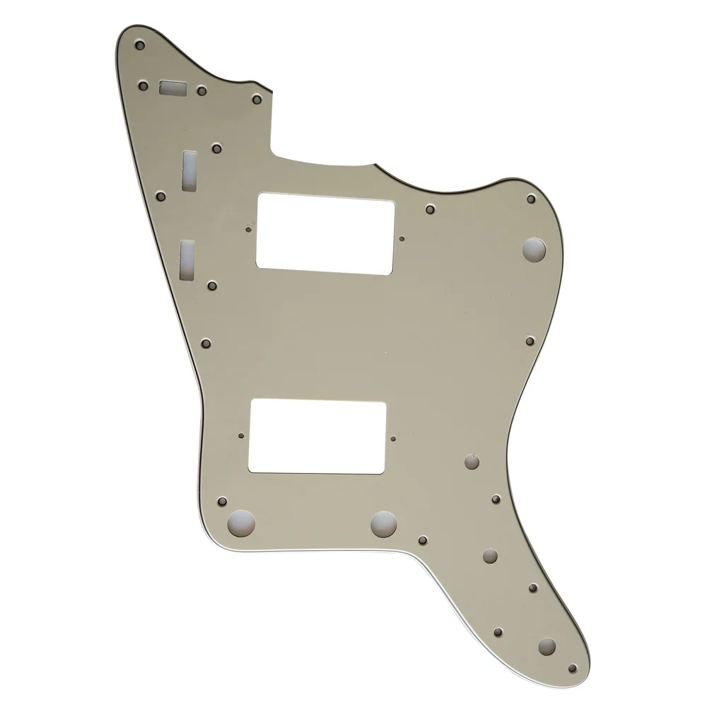 

Pleroo Custom Guitar pickgaurd - For Japan Jazzmaster Guitar Pickguard with PAF Humbucker, 3 Ply Vintage Yellow