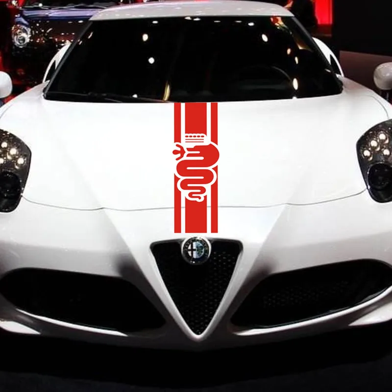1 шт. Новинка для Alfa Romeo капота гоночные полосы графические наклейки MiTo 147 156 159 166