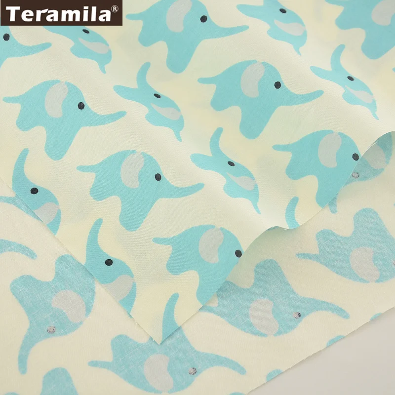 Хлопок TERAMILA ткань мультфильм слон дизайн саржа жир четверть домашний текстиль