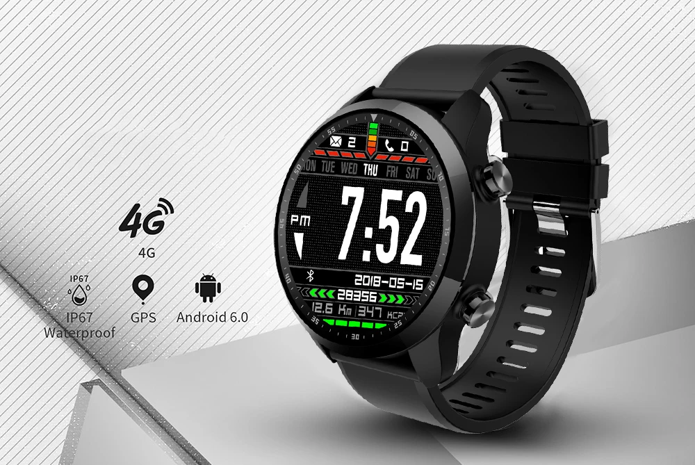 KingWear KC03/KC06 4G Смарт-часы телефон 1,3 дюймов Android 6,0 MTK 6737 1 ГБ ОЗУ 16 Гб ПЗУ 620 мАч gps шагомер спортивные умные часы