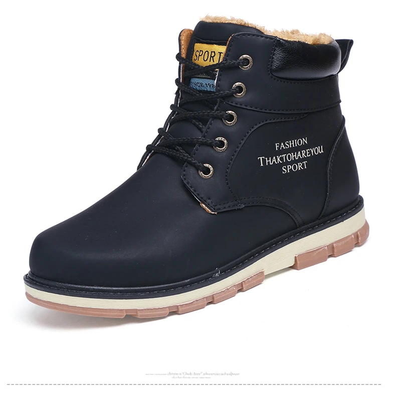 SURGUT Brand Hot Newest Keep Warm Winter Boots Men High Quality Waterproof Casual Shoes Working Fashion pu Leather Snow Boots