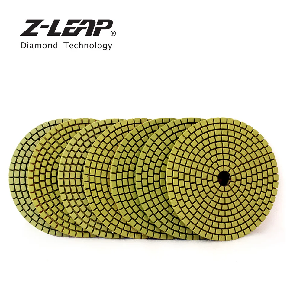 

Бриллиантовый полировальный диск Z-LEAP 4 дюйма, 7 шт., 100 мм, гибкий гранитный, мраморный, бетонный, каменный шлифовальный диск, влажные абразивные инструменты