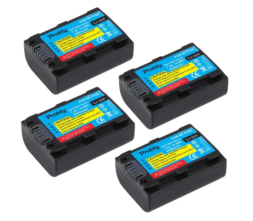 4 Pcs Battery Для sony NP-FH50 NP FH50 камера Батарея+ ЖК-дисплей Зарядное устройство для sony A230 A330 A290 A380 A390 HDR-TG1E TG3 TG5 TG7 DSC-HX1 DSC-HX200 - Цвет: 4 Pcs Battery