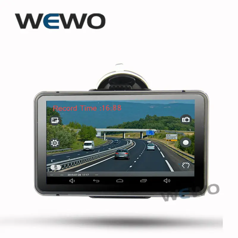 7 дюймов Android GPS навигации 512 МБ 8 ГБ 1080 P Автомобильный видеорегистратор Камера