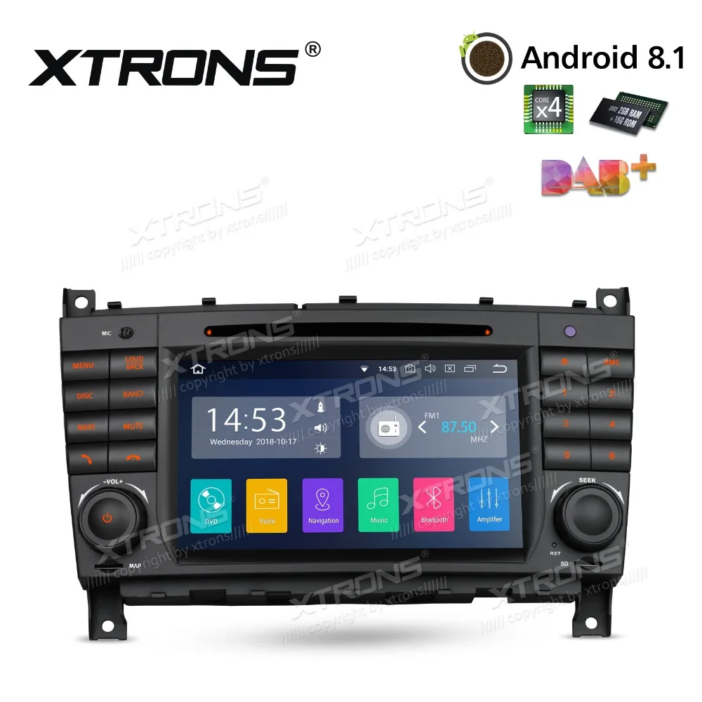 XTRONS 2 Din " Android 8,1 автомобильный DVD плеер радио gps RDS для Mercedes Benz W209 W203 C180 C200 C220 C230 C240 C250 C270 W463