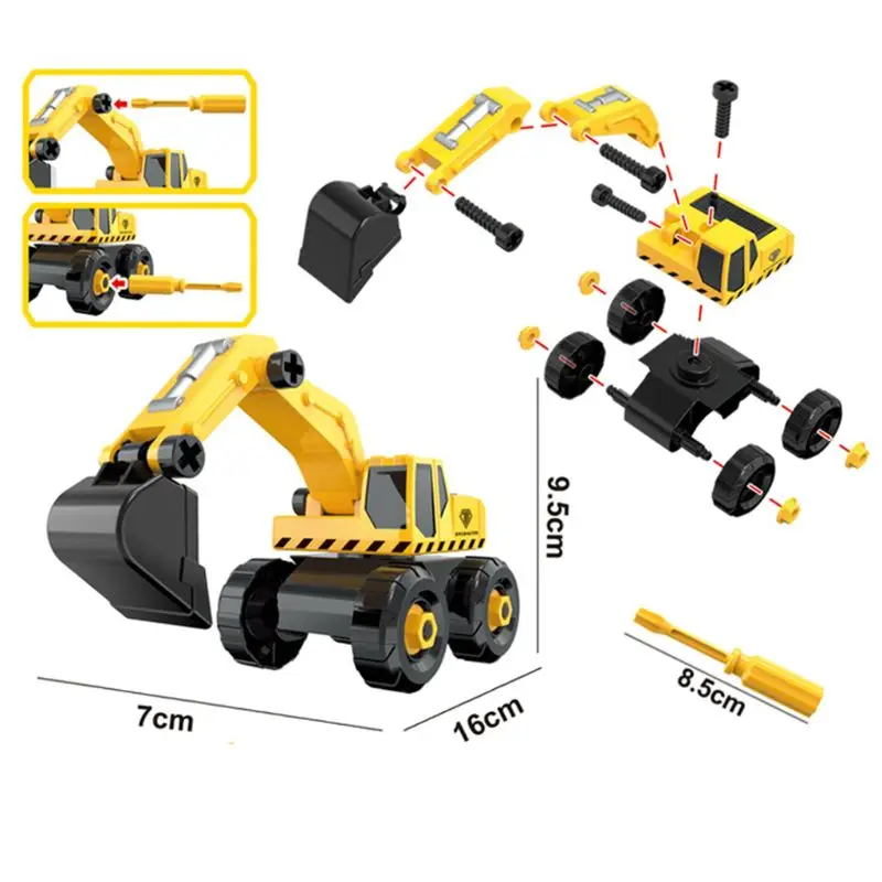 

Truck Model Toy Assembly Engineering Car Tractor Vehicles Kids Toy