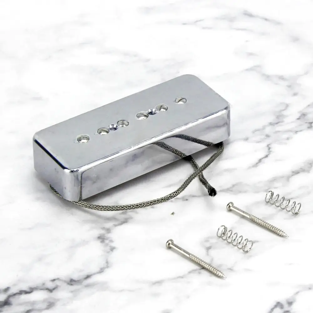 FLEOR Vintage Alnico 5 Soapbar P90 P 90 Шея Гитара пикап хромированный пластиковый чехол с