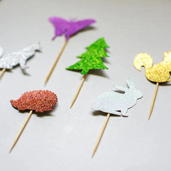 Блестящие украшения в виде страны чудес с изображением животных на день рождения