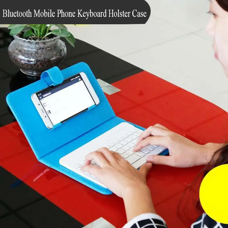 Беспроводная клавиатура Bluetooth из искусственной кожи чехол для iPhone Android