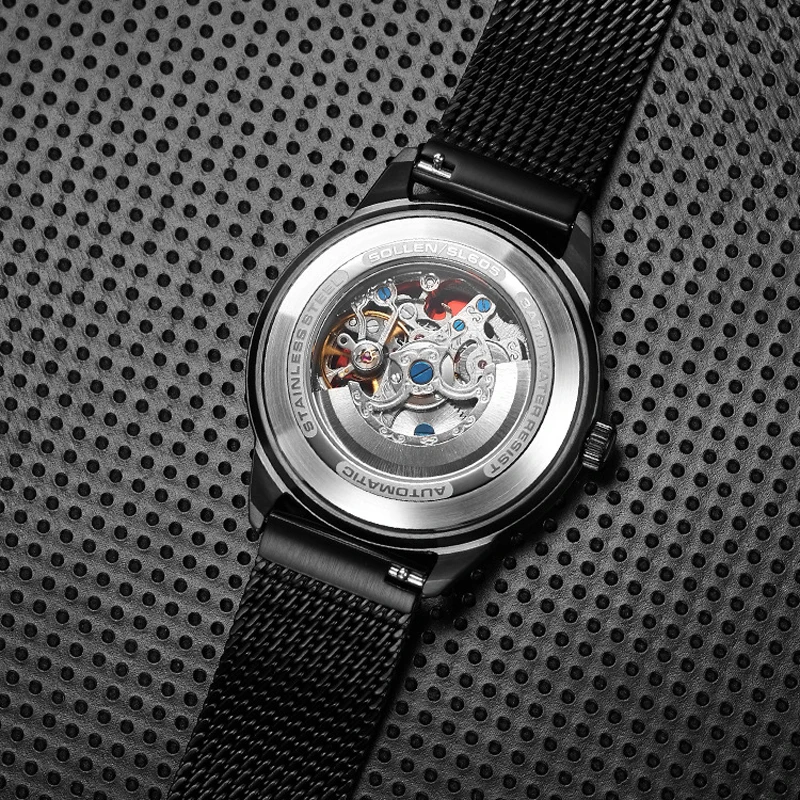Мужские механические часы-скелетоны из нержавеющей стали | Наручные часы