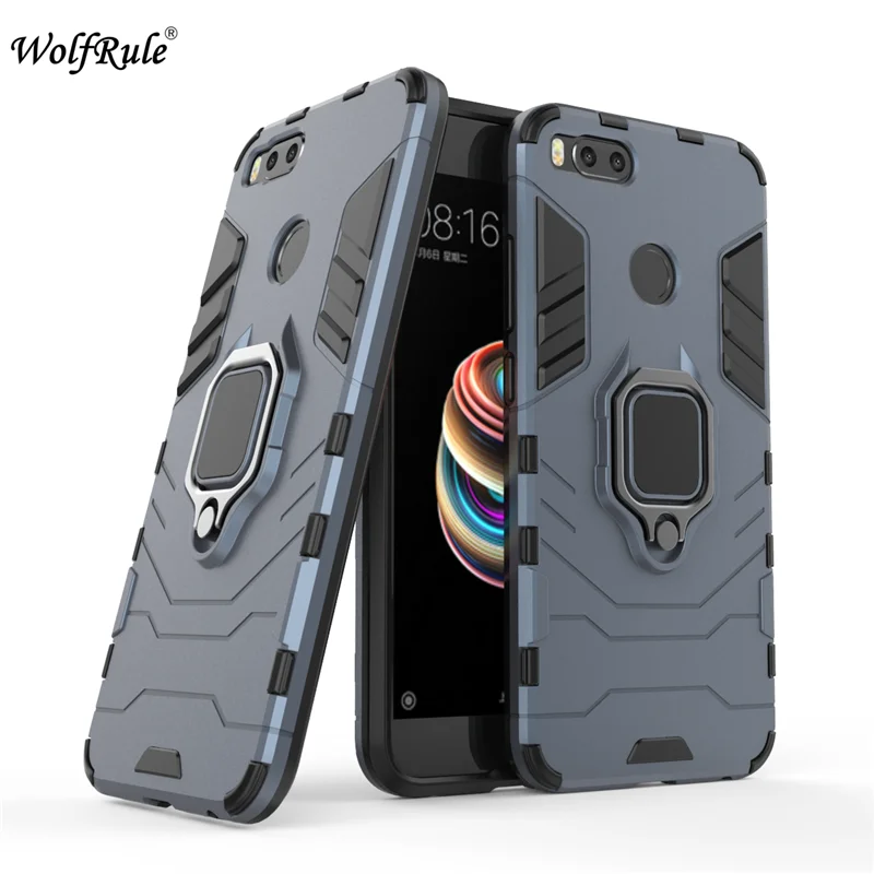 NavyBlue Для Xiaomi mi A1 чехол TPU Жесткий PC Xiaomi mi 5x чехол с кольцом-держателем Магнитный защитный чехол для Xiao mi Xiomi A1 - Цвет: NavyBlue