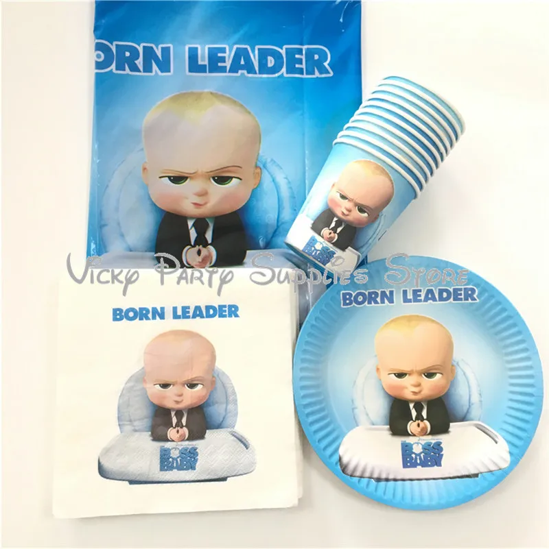 41pcs 41 шт/лот Boss Baby Theme вечерние одноразовые стаканчики посуда день рождения, детский душ бумажная чашка тарелка маленький босс поставки украшения - Цвет: 41pcs