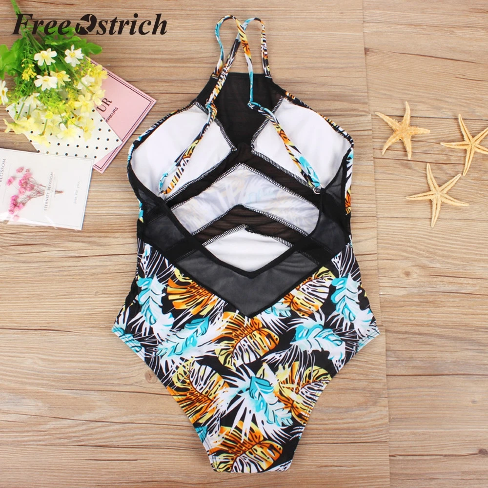 Бесплатная Страусиная горячая распродажа женский купальный костюм Монокини пуш