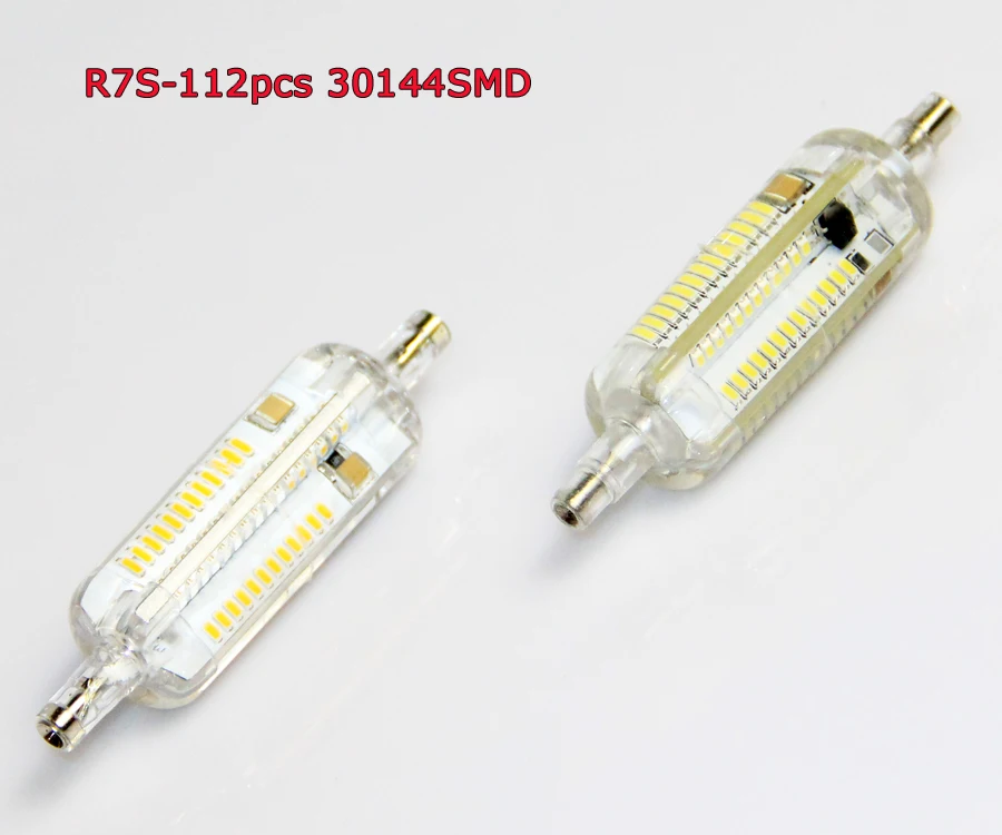 10 шт./лот R7S Светодиодная лампа Вт 78 мм SMD3014 кукурузная из силикагеля стеклянная