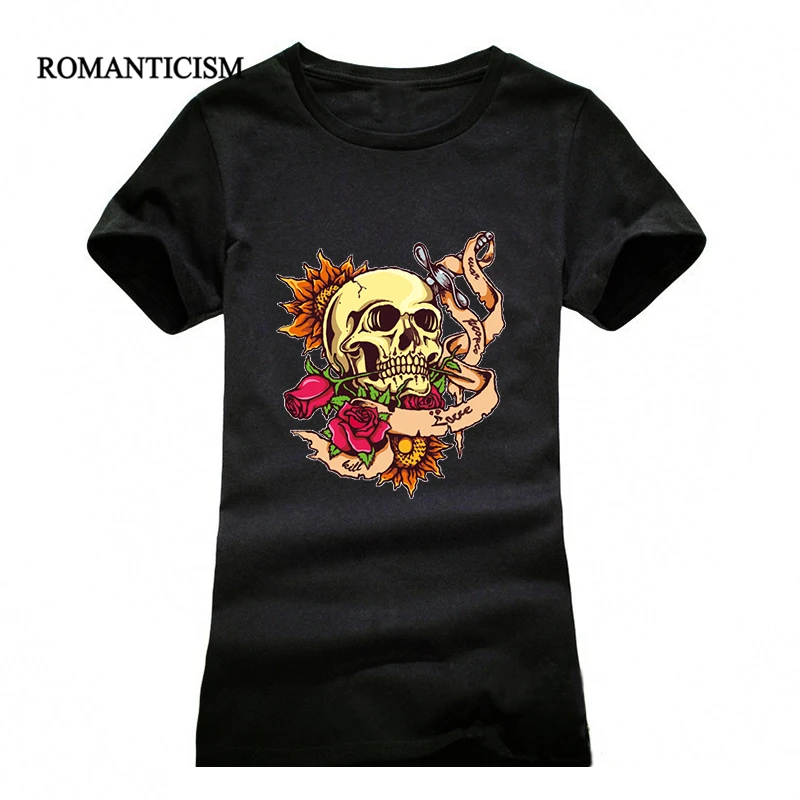 EXPERTEE 2017 Футболка с принтом черепа женская летняя футболка коротким рукавом