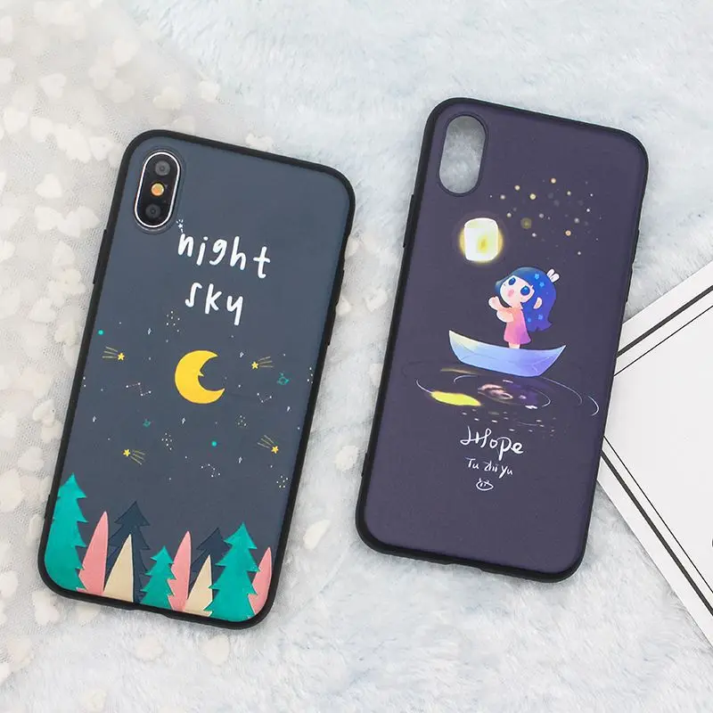 Чехол для мобильного телефона женщин iPhone X 7 8 Plus в упаковке мягкий TPU набор 6 6s
