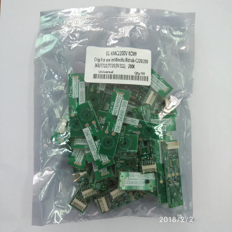 4 шт. DV311 разработчик чип для Konic Minolta тонер konica Minolta Bizhub C220 C280 C360 C224 C284 C364 C454 C554 цветной принтер часть развивающихся чип