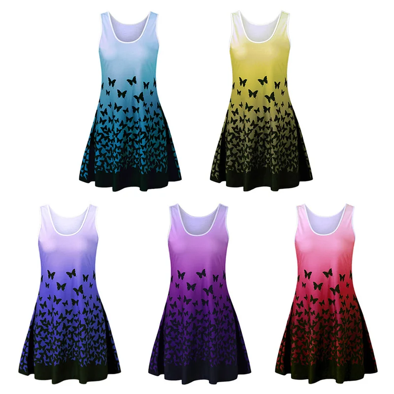 

INDJXND Casual Summer Butterfly Dress Women Clothes New Sexy Floral Short Beach Dresses Korean Elegant Vestido Festa Robe Femme