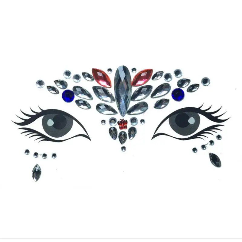 6 шт Временные Стразы блестящие тату наклейки на лицо драгоценные камни для