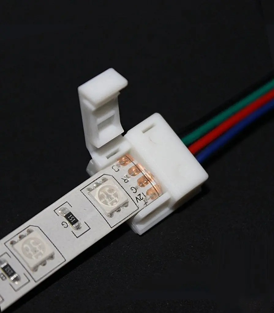 RGB 5050 гибкая светодиодная лента 4pin 10 мм водонепроницаемый угловой соединительный