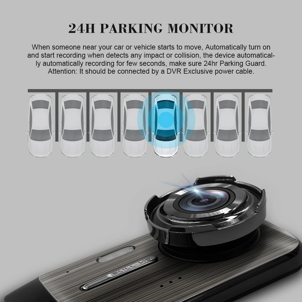 Видеорегистратор автомобильный GT100 FHD 1080P 4 дюйма с двойным объективом - купить по