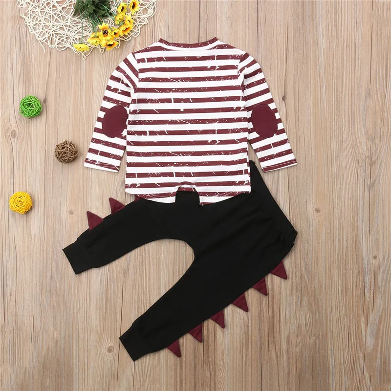 Emmababy 2-6Y Kids Baby Boy Clothes Casual Boys Cotton Striped Tops T-shirt Harem Pants Fashion 2PCS Outfit Clothing Set |