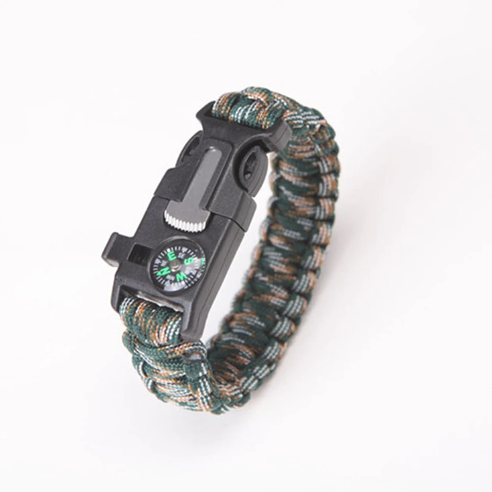 Mountain Camo Открытый безопасности выживания Паракорд Браслет свисток с компасом Многофункциональный Аварийный Кемпинг Пешие Прогулки парашют без кремня - Цвет: Mountain Camo