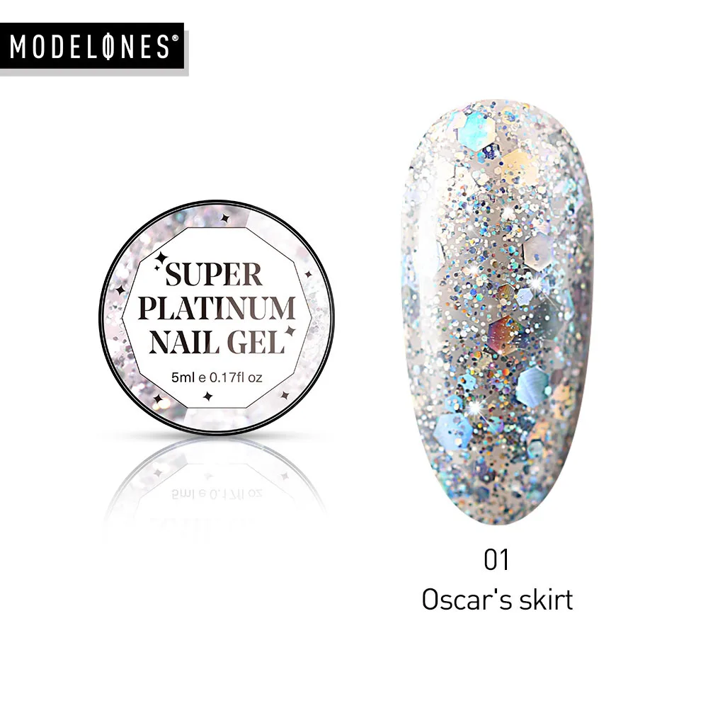 Glitter 01 AZURE BEAUTY Блестящий УФ-Гель-лак 16 цветов Блестящий Платиновый Блестящий УФ-Гель-лак для нейл-арта Блестящий Гибридный Гель-лак для ногтей с эмалью - Цвет: Glitter 01