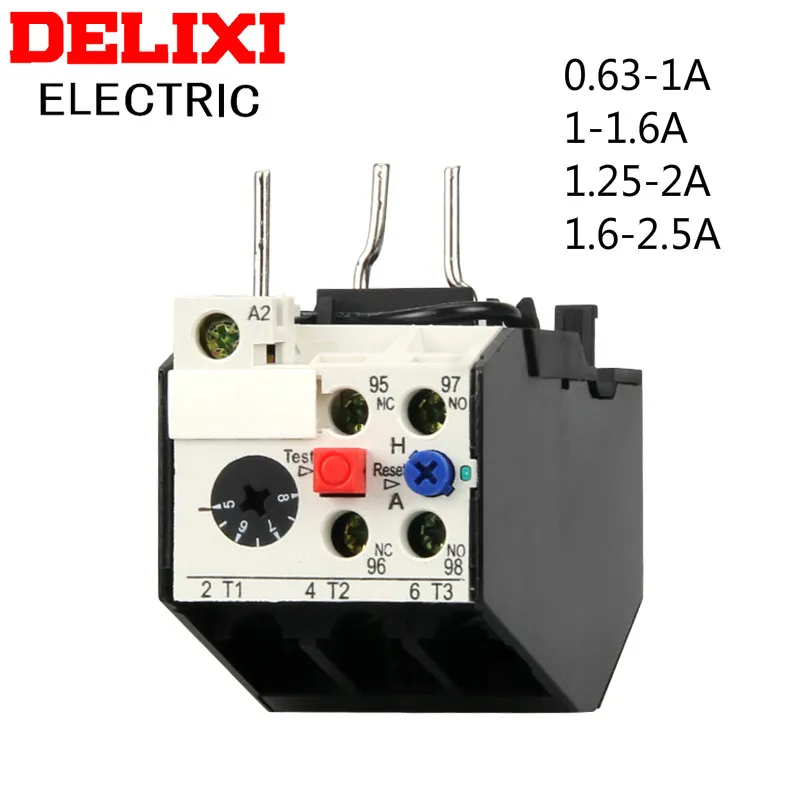 Реле тепловой перегрузки DELIXI реле защиты тока 0 63-1A 1-1.6A 1 25-2A 6-2.5A JRS2-12.5/Z 3UA50