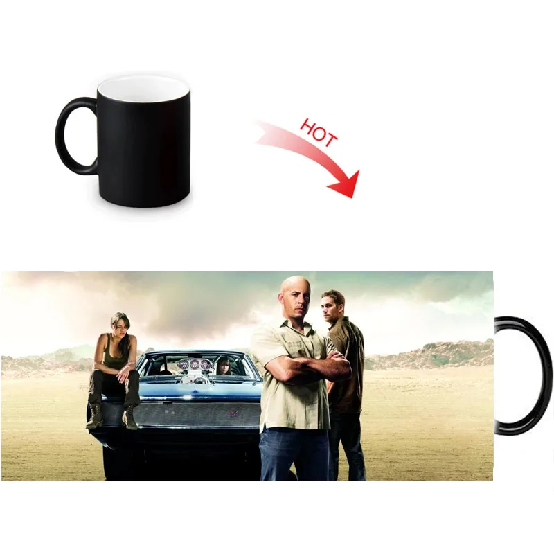 Пользовательские фото Волшебные кружки Форсаж жара изменение цвета кружка 350