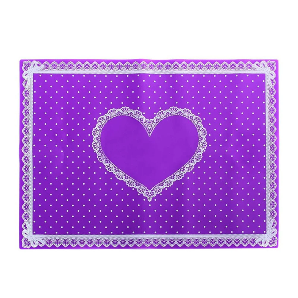 Purple Горячая Распродажа коврик для маникюра милый кружевной Силиконовый складной моющийся Маникюрный Инструмент для ногтей - Цвет: Purple