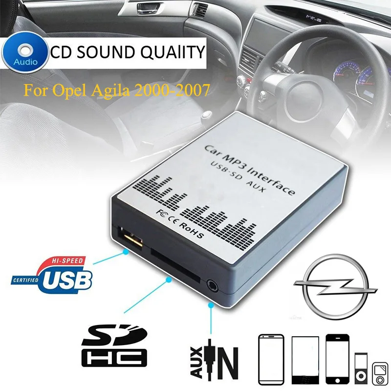 SITAILE USB SD AUX Автомобильный MP3 музыкальный плеер адаптеры CD машина для Opel Agila 2000-2007(без Navi) 8+ 6Pin интерфейс автомобильный комплект для укладки
